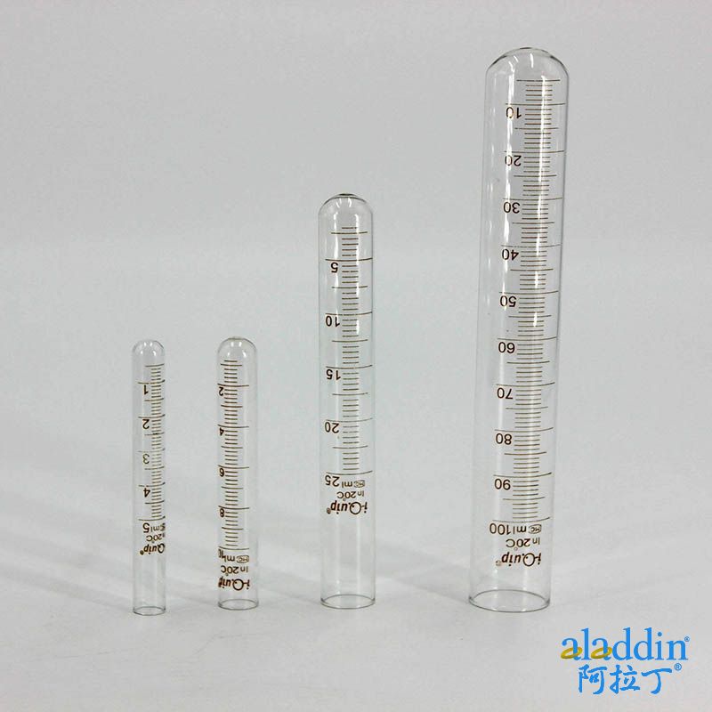 高硼硅平口刻度试管,圆底